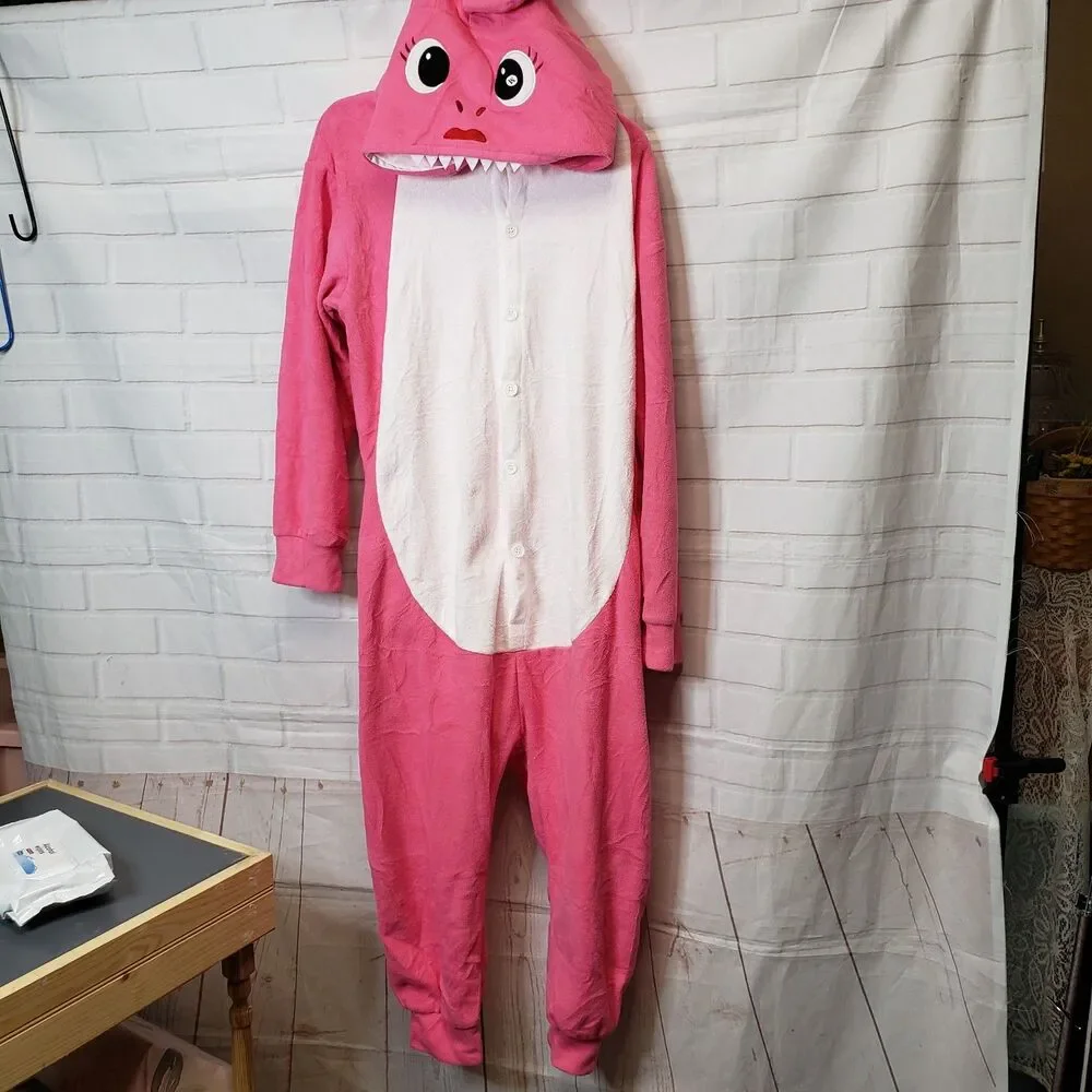 Mommy Pink Shark Cozy Full Body Cosplay Costume Size Medium M